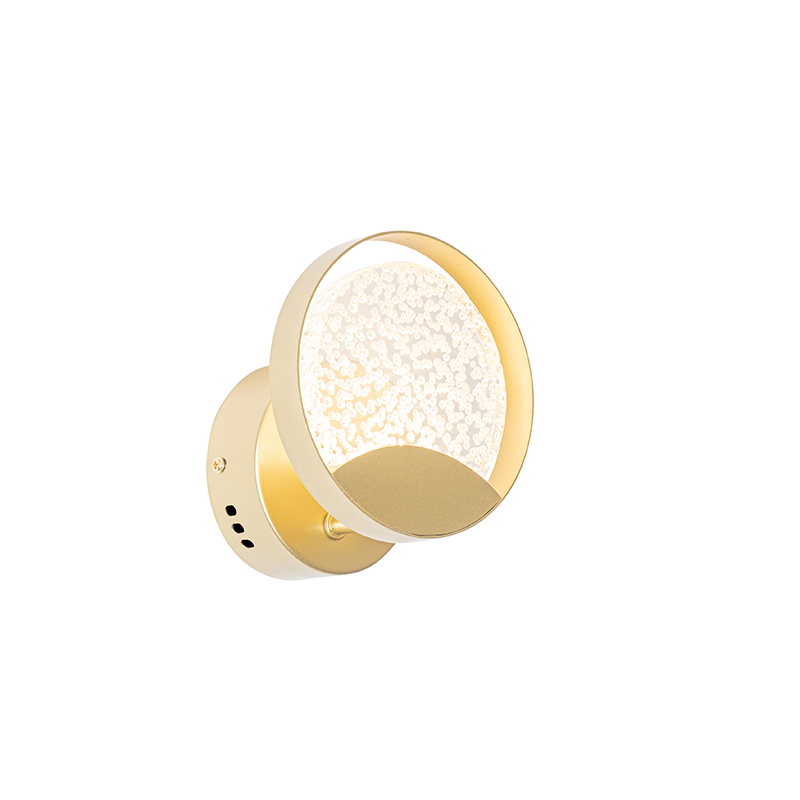 Dizajnové nástenné svietidlo zlaté vrátane LED - Patrick