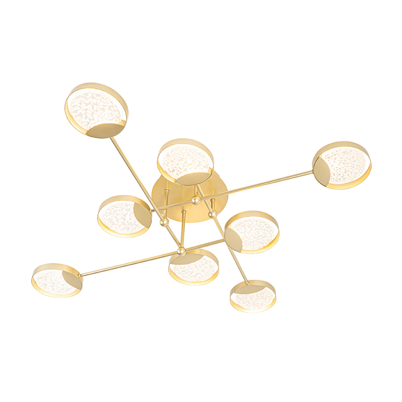 Arany mennyezeti lámpa LED-del, 3 fokozatban szabályozható 8 lámpával - Patrick