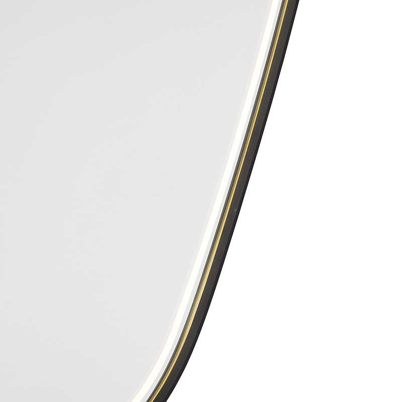 Badezimmerspiegel schwarz inkl. LED 3-Stufen-Dimmbar mit Touch Oval - Miral