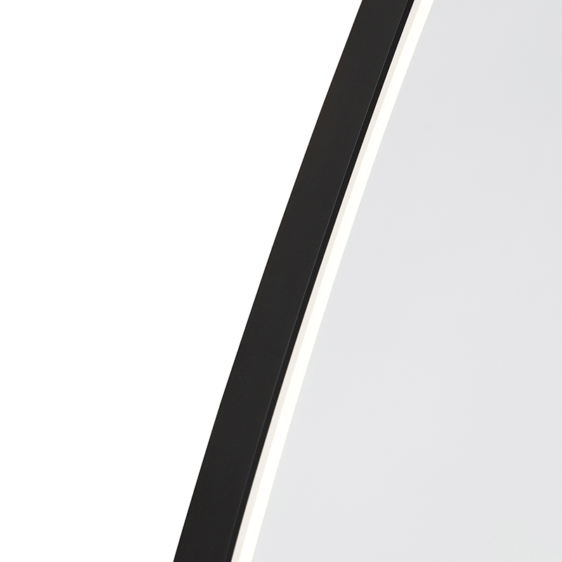 Bathroom Mirror Black Incl. LED 3-Step Dimmable with Touch Oval - Miral