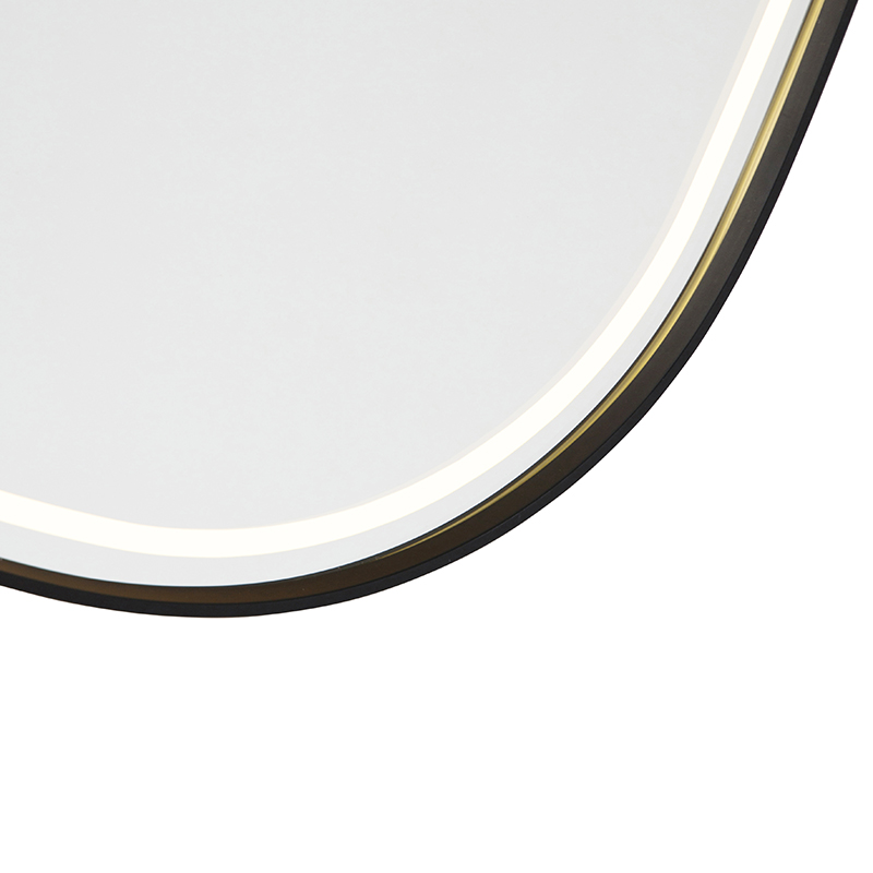 Bathroom Mirror Black Incl. LED 3-Step Dimmable with Touch Oval - Miral