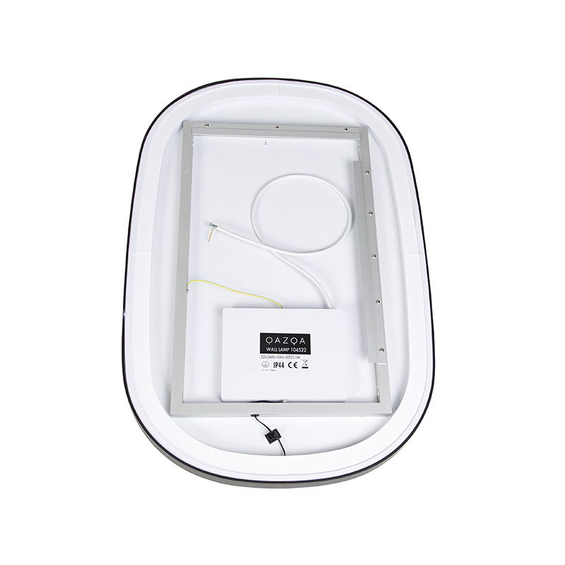 Bathroom Mirror Black Incl. LED 3-Step Dimmable with Touch Oval - Miral