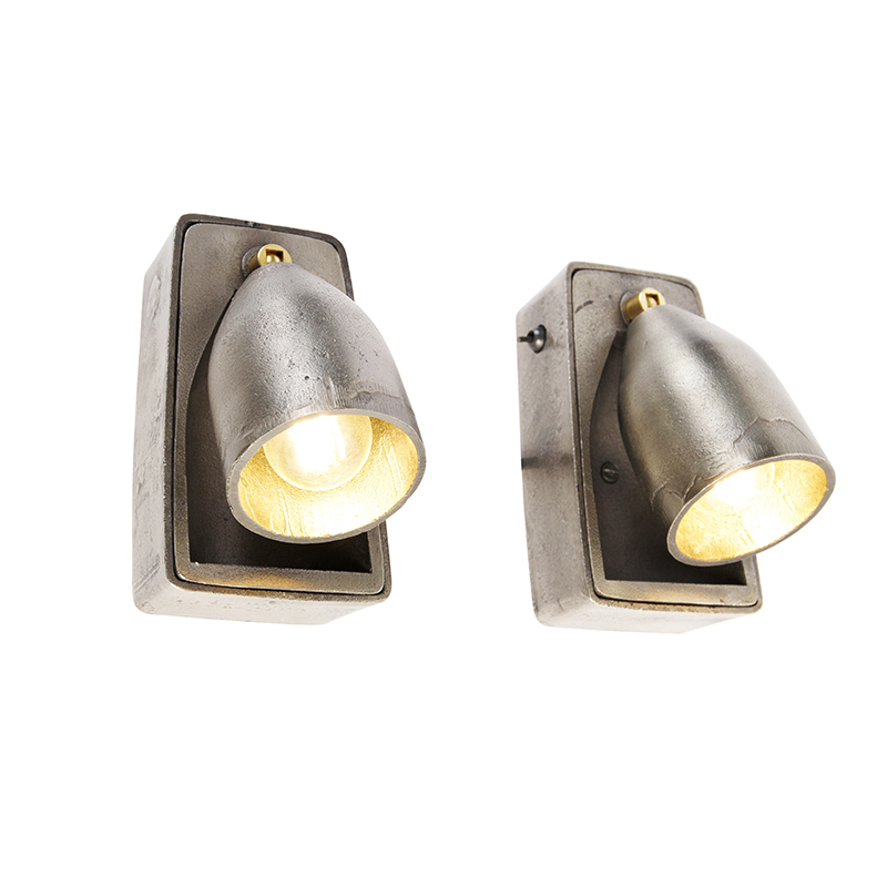 Set di 2 applique industriali argento - BRENT