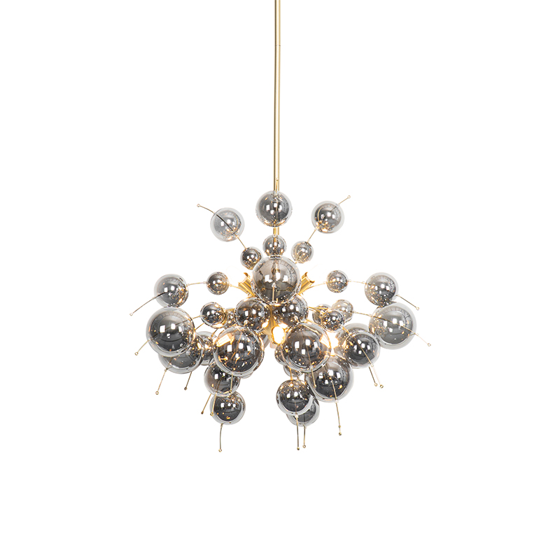 QAZQA explode - Suspension Design - 8 lumière - Ø 500 mm - Doré/Laiton - Design - Éclairage intérieur - Salon I Chambre I Cuisine I Salle à manger