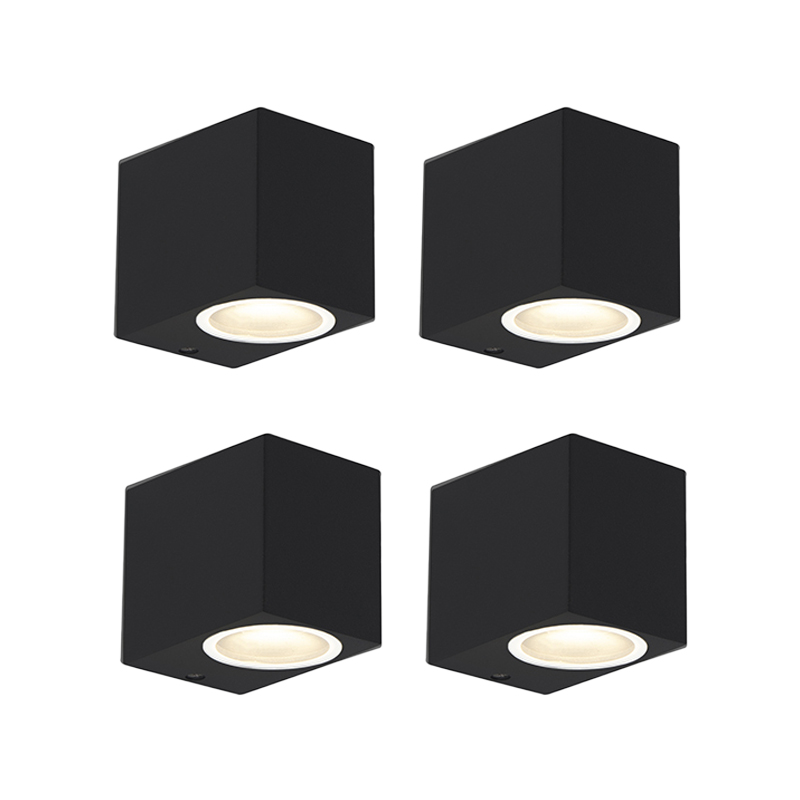 Set van 4 moderne wandlampen zwart IP44 - Baleno