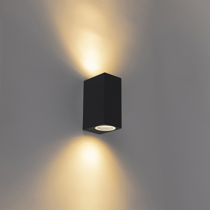 Smart moderne wandlamp zwart IP44 incl. 2 Wifi GU10 - Baleno II Smart moderne wandlamp zwart IP44 incl. 2 Wifi GU10 - Baleno II