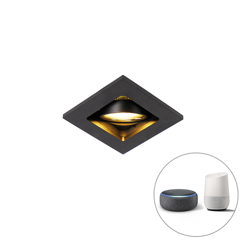 Inteligentné zapustené bodové čierne vrátane WiFi GU10 nastaviteľné - Qure