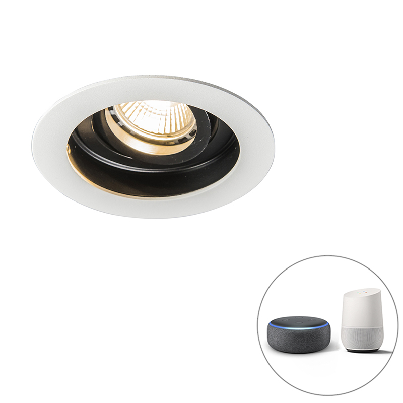 Inteligentné zapustené bodové biele s oceľou vrátane Wifi GU10 - Rondoo