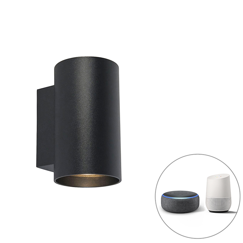 Levně Chytré designové nástěnné svítidlo černé včetně WiFi GU10 - Sandy