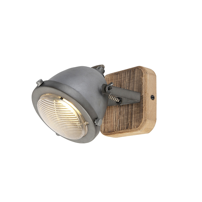 Foco inteligente acero con madera incl. WiFi GU10 regulable - Emado