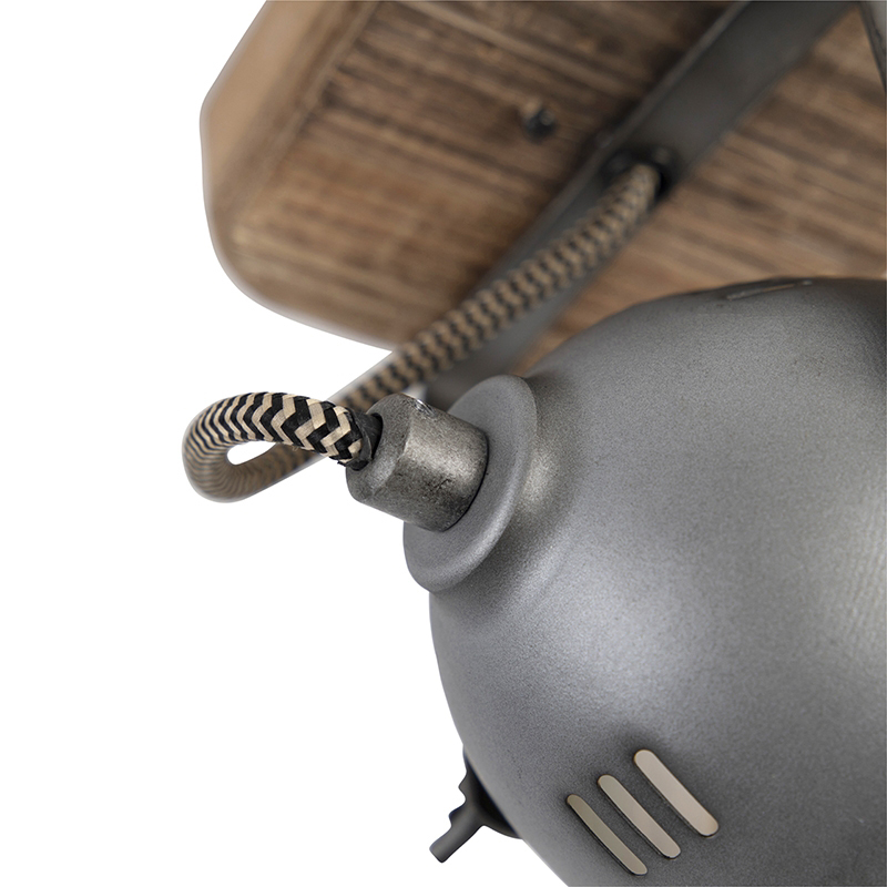 Foco inteligente acero con madera incl. WiFi GU10 regulable - Emado
