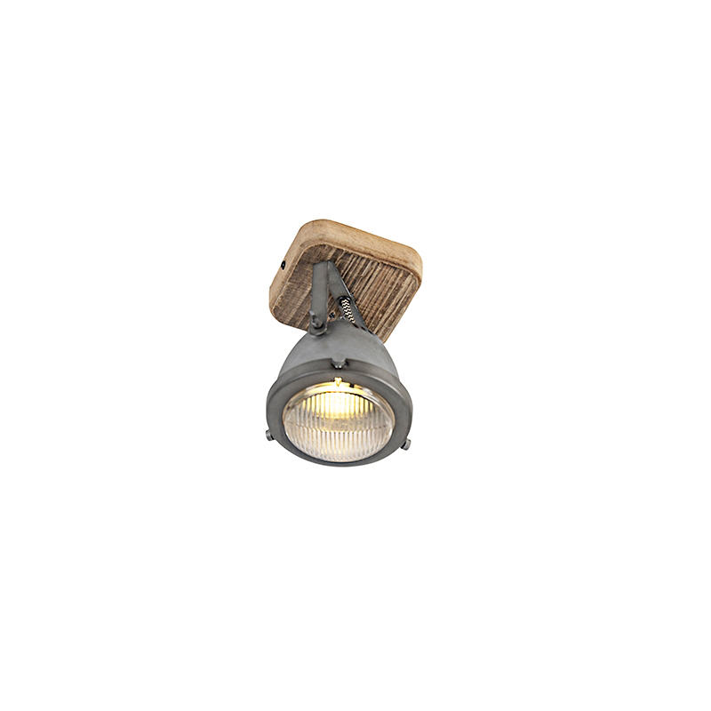 Foco inteligente acero con madera incl. WiFi GU10 regulable - Emado