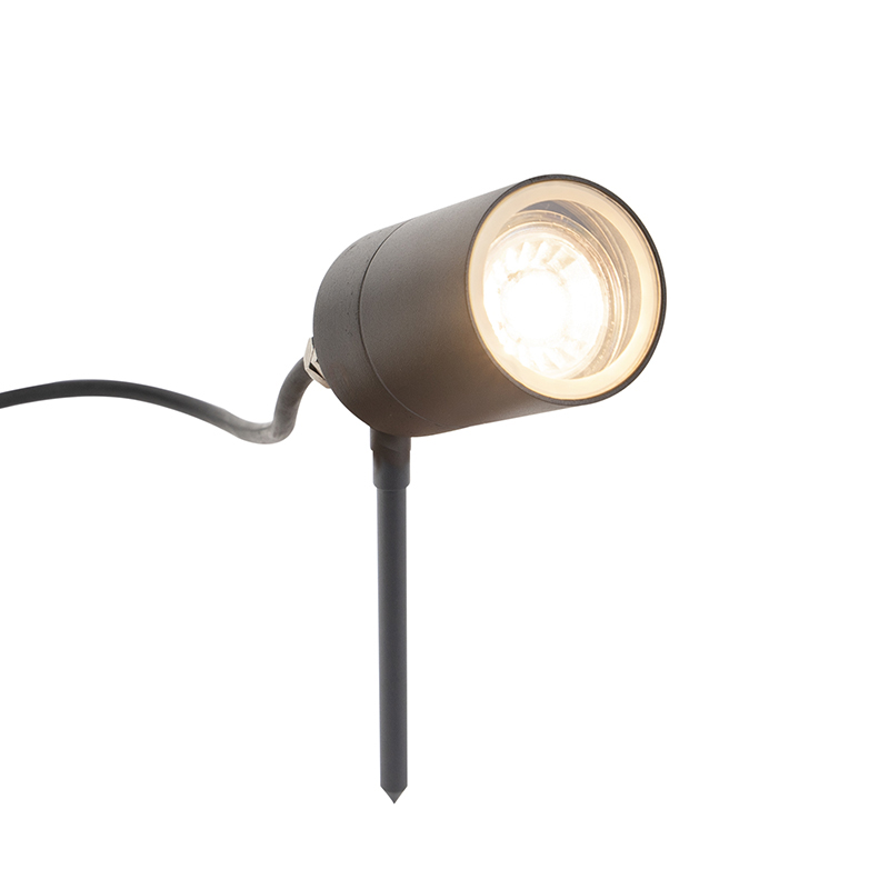 QAZQA Smart moderne prikspot antraciet IP44 incl. wifi GU10 - Solo