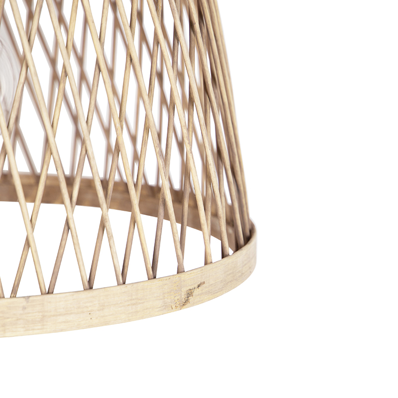 Lampada a sospensione rustica intelligente in rattan con lampadina WiFi G125 - Calamus