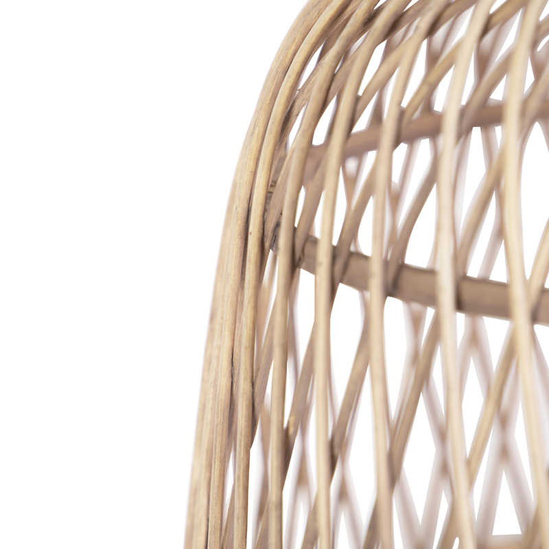 Smarte ländliche Hängelampe Rattan inkl. Wifi G125 Lichtquelle - Calamus