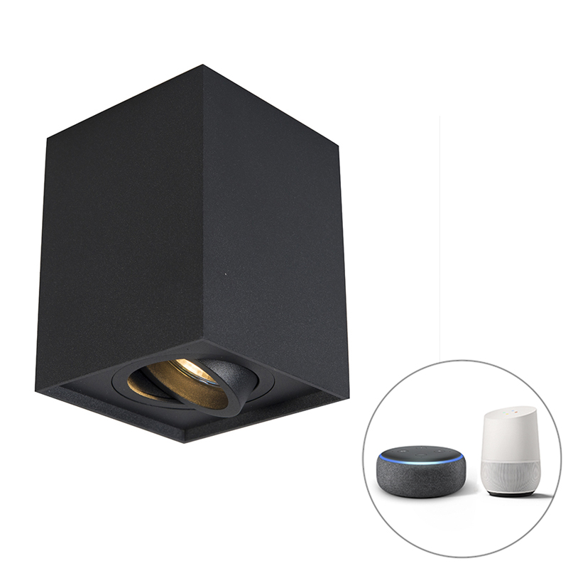 Inteligentné bodové svetlo čierne nastaviteľné vrátane WiFi GU10 - Quadro Up