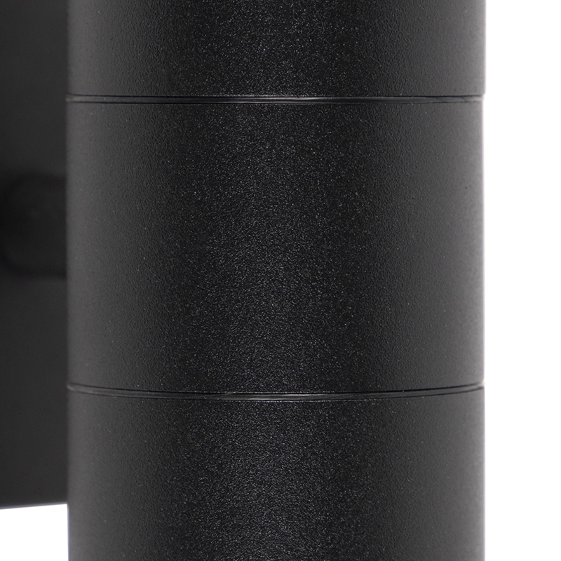 Lámpara de pared exterior inteligente negra IP44 con 2 GU10 wifi - Duo