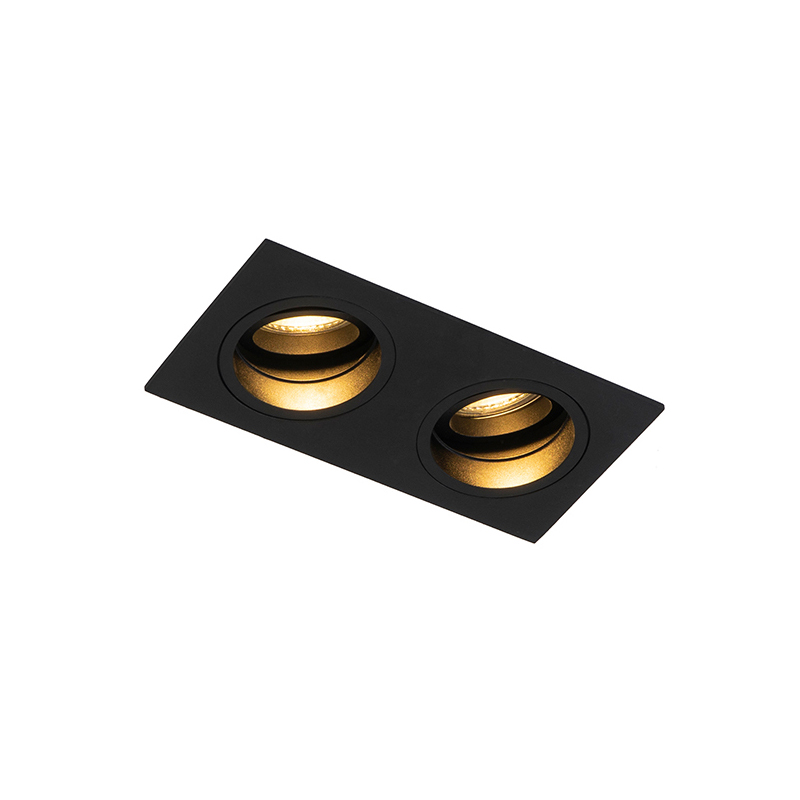 Okos süllyesztett spotlámpa fekete téglalap alakú állítható 2 WiFi GU10-zel - Chuck