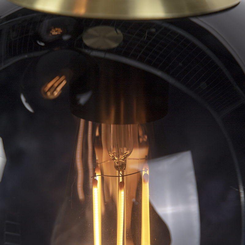 suspension salon, art déco, moderne, trois boules de verre noir ensemble, coin salon, table d'appoint