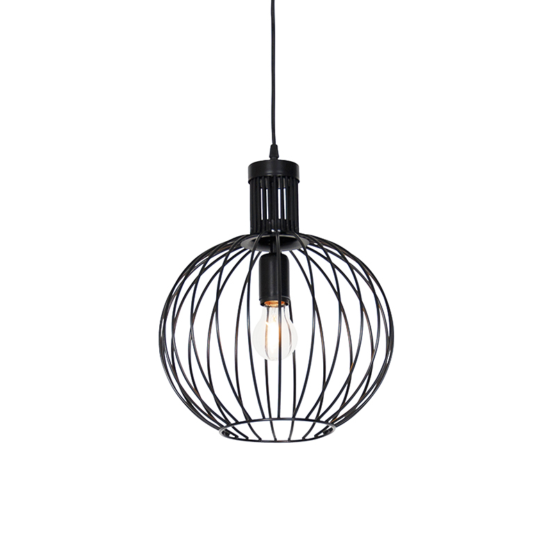 Dizajnové závesné svietidlo čierne 30 cm - Wire Dos