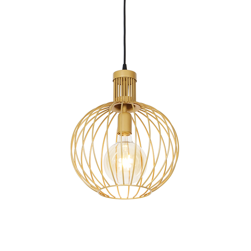 Design hanglamp goud 30 cm - Wire Dos