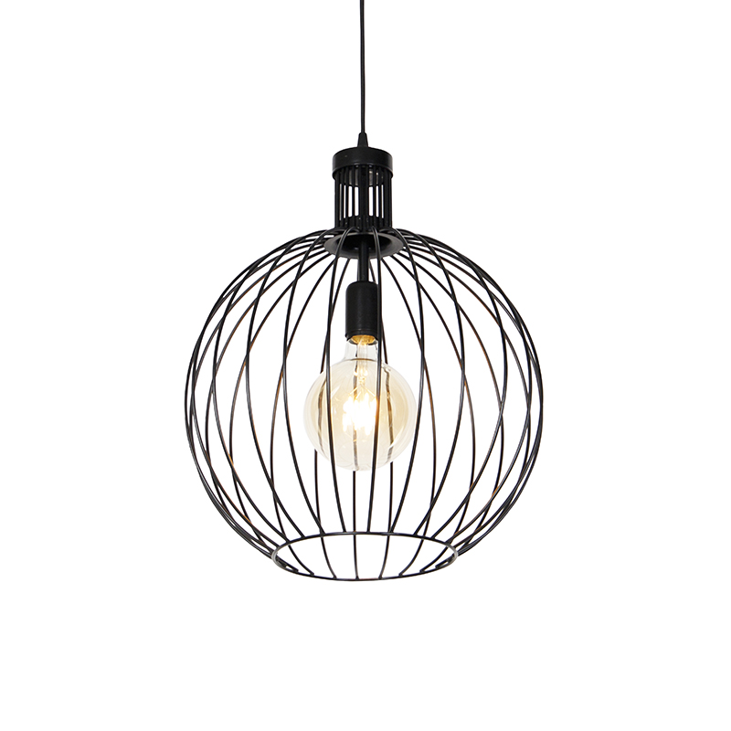 Designerska lampa wisząca czarna 40 cm - Wire Dos
