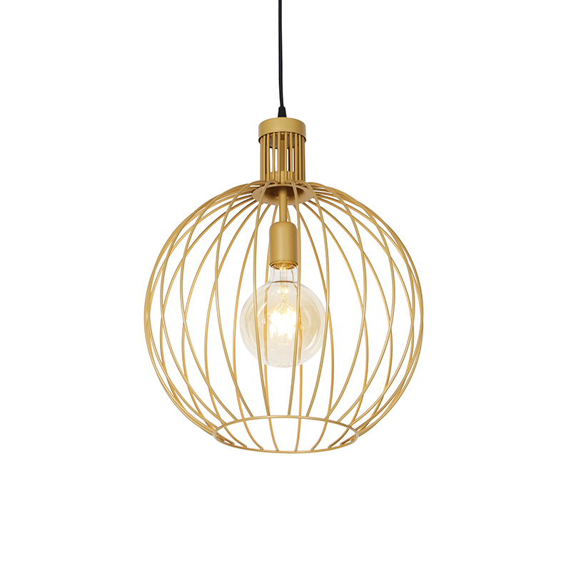 Designerska lampa wisząca złota 40 cm - Wire Dos