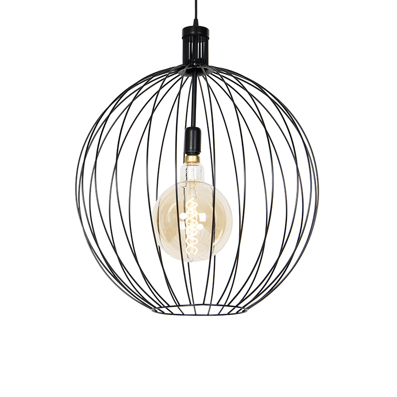 Designerska lampa wisząca czarna 60 cm - Wire Dos
