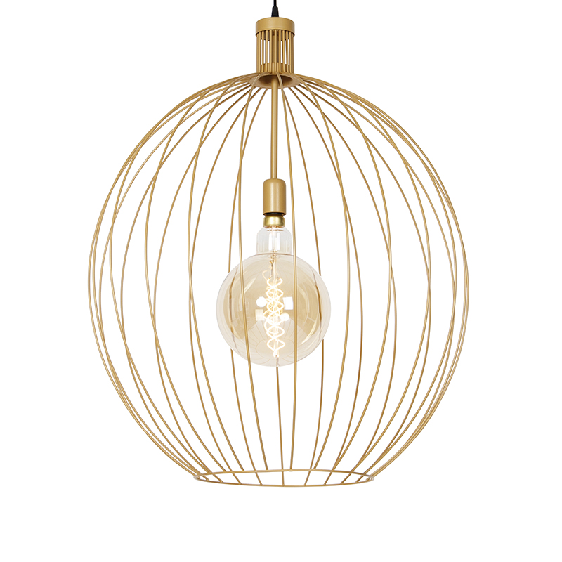 Designerska lampa wisząca złota 70 cm - Wire Dos