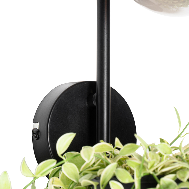 applique moderne noire avec verre - roslini