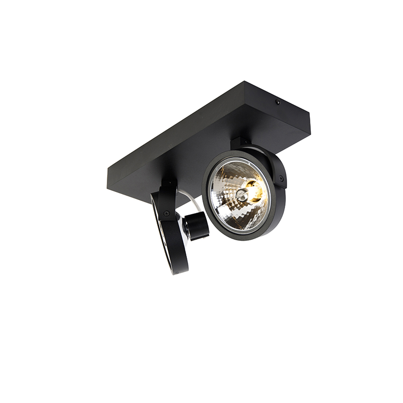 spot design noir orientable 2 lumières - go