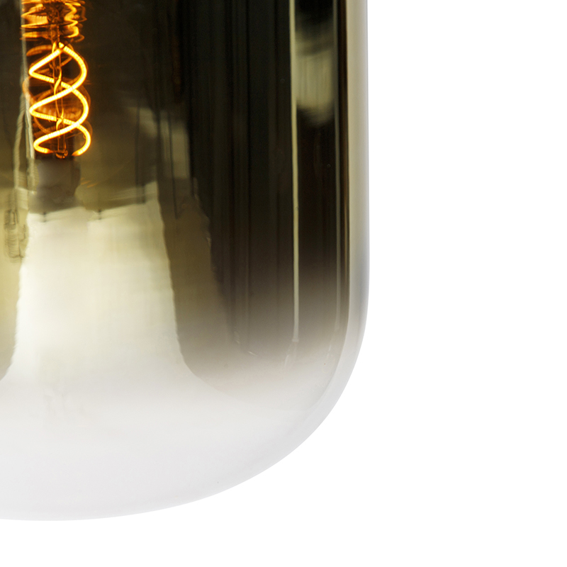 Lampada a sospensione di design nera con vetro oro a 2 luci - Bliss