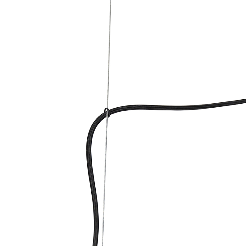 Lampada a sospensione di design nera con vetro oro a 2 luci - Bliss