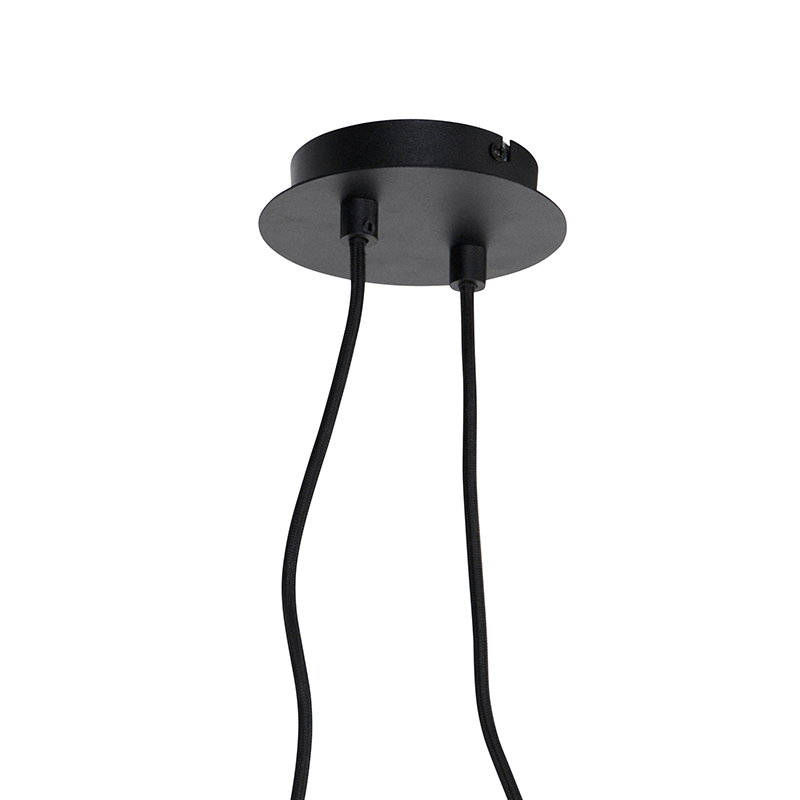 Lampada a sospensione di design nera con vetro oro a 2 luci - Bliss
