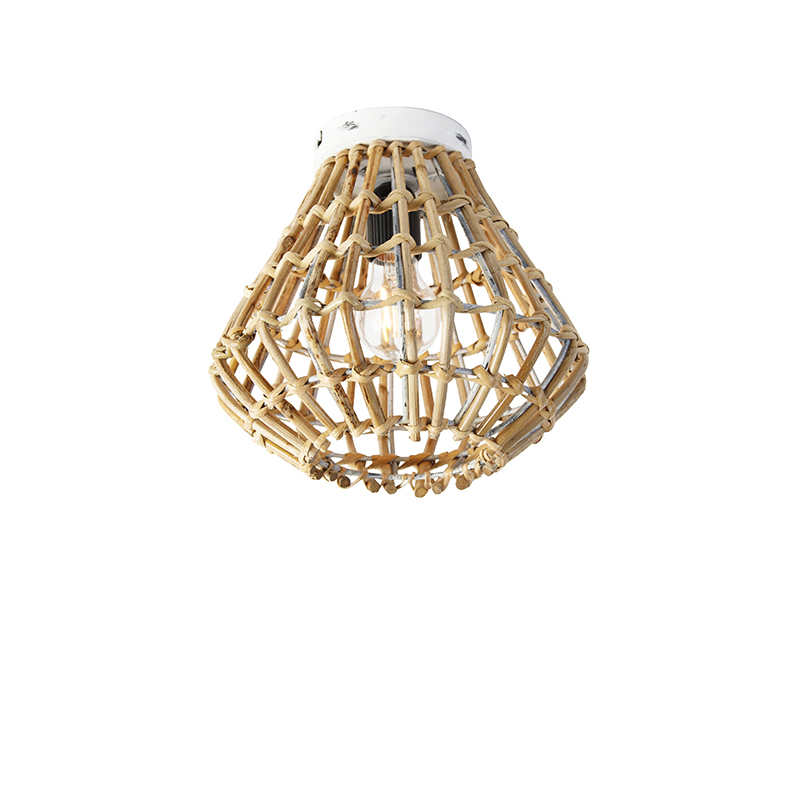 E-shop Vidiecke stropné svietidlo bambusové s bielou - Canna Diamond