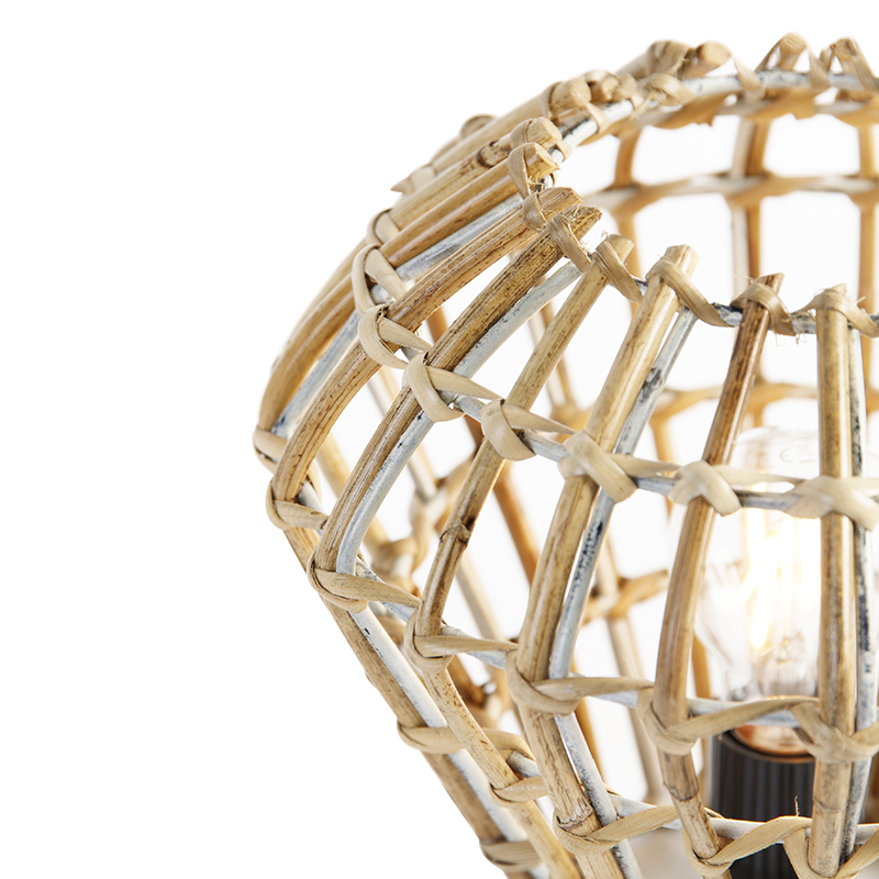 Rustic Table Lamp Bamboo with White - Canna Diamond