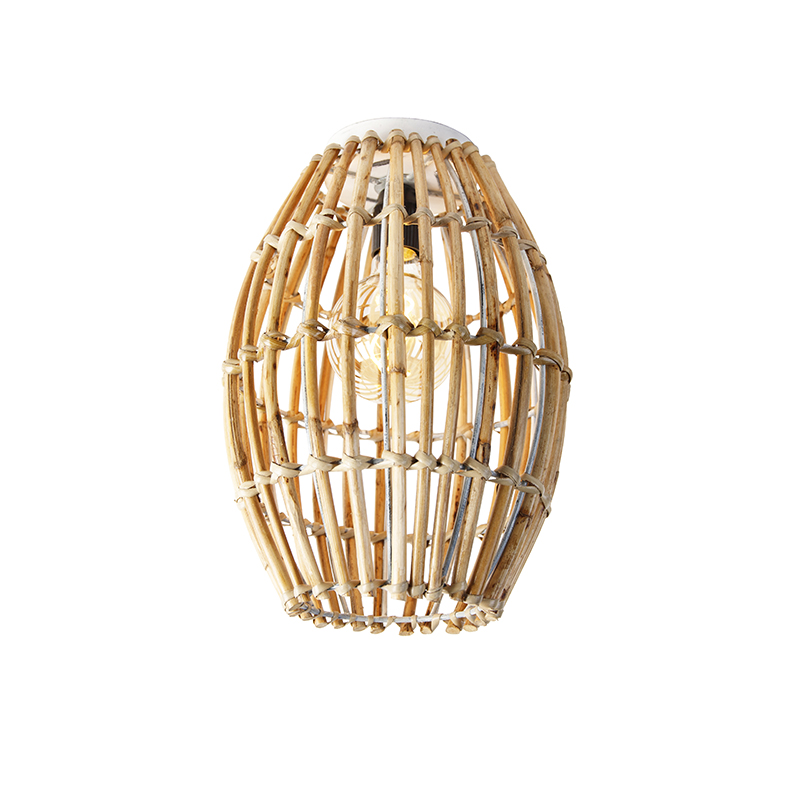 Bambusz vidéki mennyezeti lámpa fehér színnel - Canna Capsule