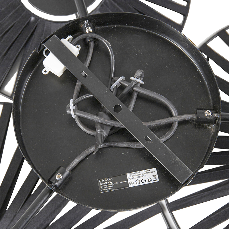 Rustic Ceiling Light Black 3-Light - Leia