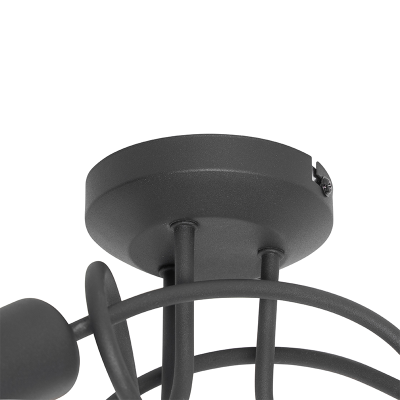 Plafonnier design noir avec or 3 lumières - Noud