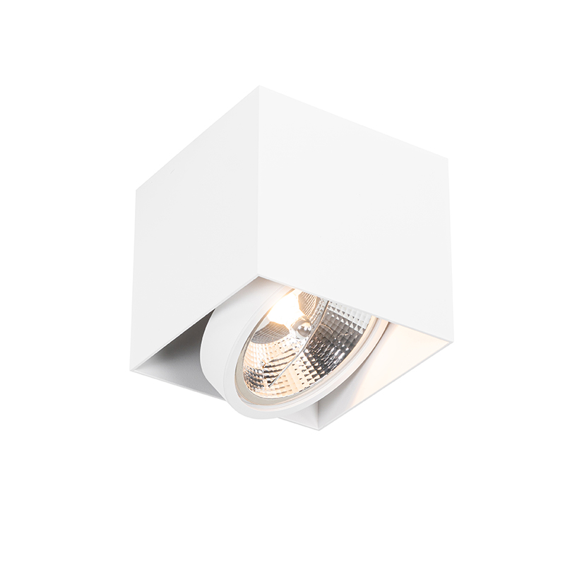 spot design carré blanc ar111 - coffret