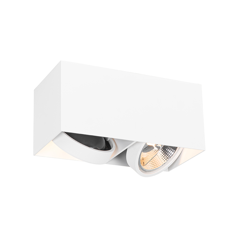 spot design blanc rectangulaire ar111 2 lumières - box