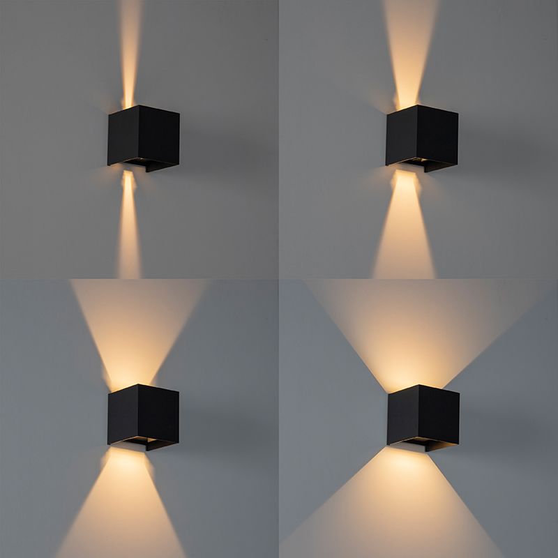 applique d'extérieur noire avec led 2 lumières ip54 - edwin