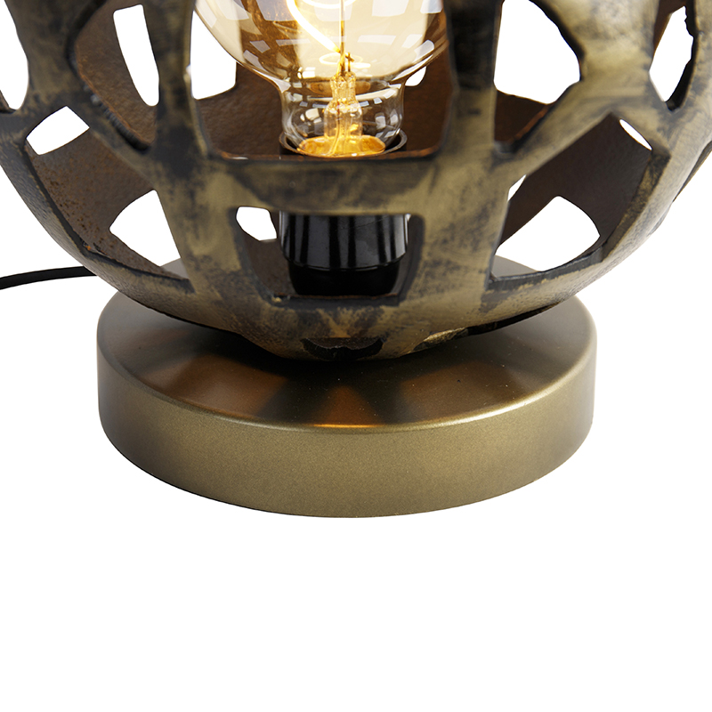 lampe de table industrielle or antique - bobby