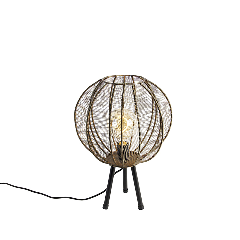 Ipari állványos asztali lámpa bronz, feketével - Dong