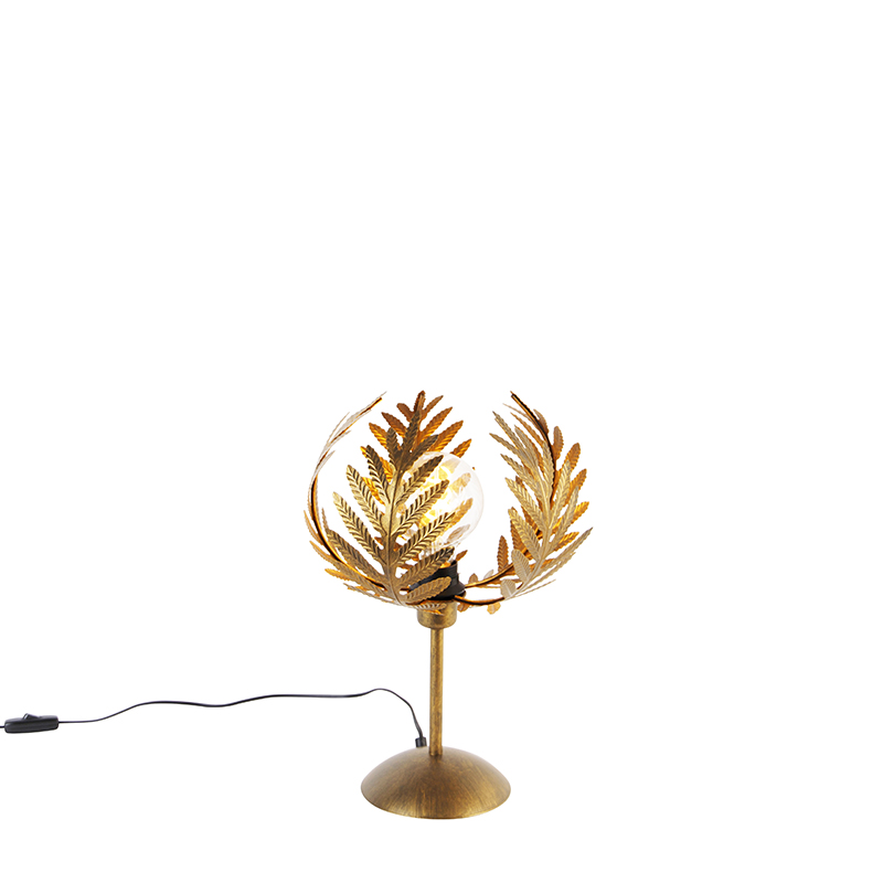 Lampe de table vintage dorée 26 cm - Botanica