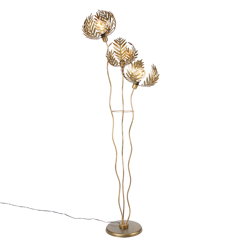 Vintage vloerlamp goud 3-lichts - Botanica Kringel