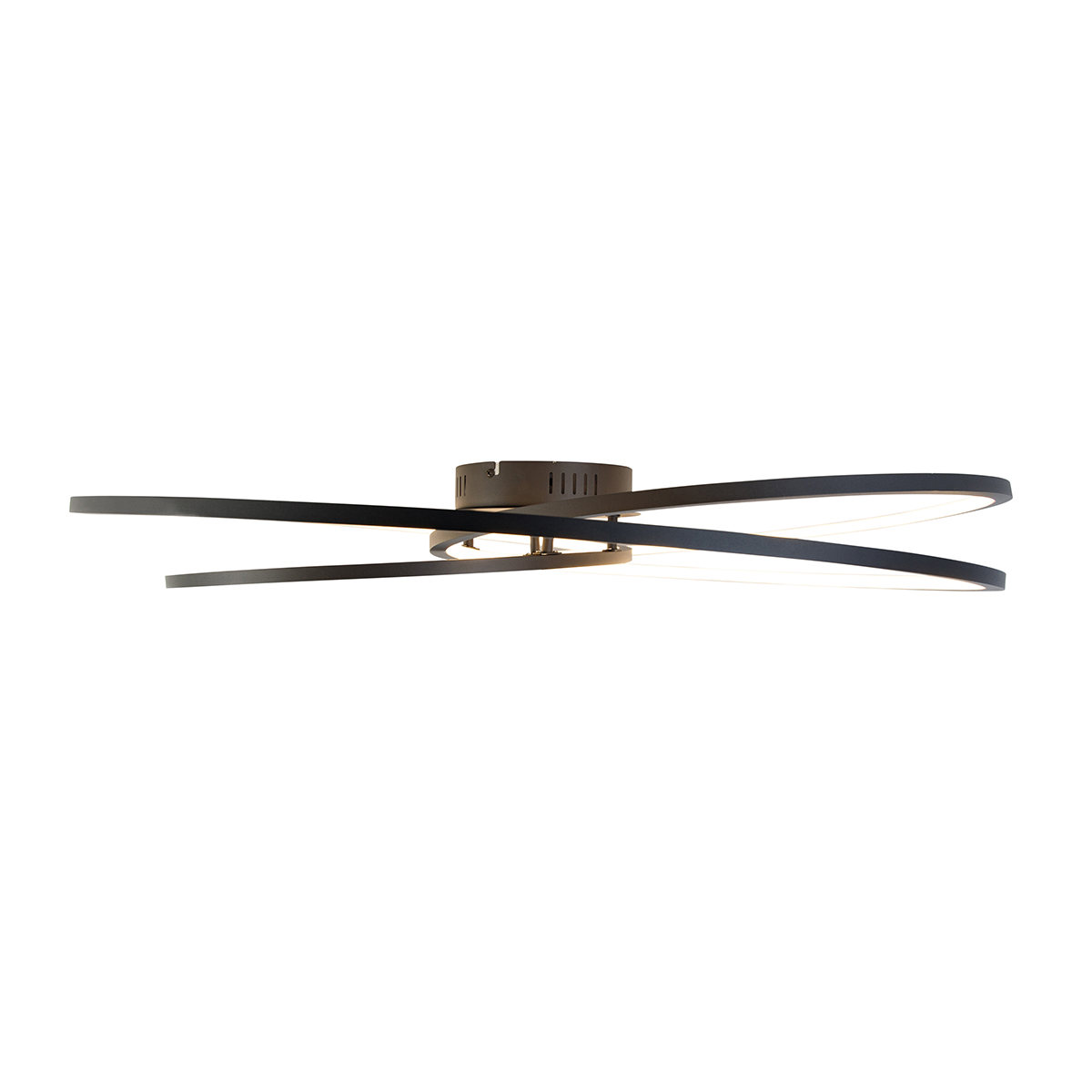 Plafoniera nera 78 cm incl. LED dimmerabile a 3 livelli - Rowin