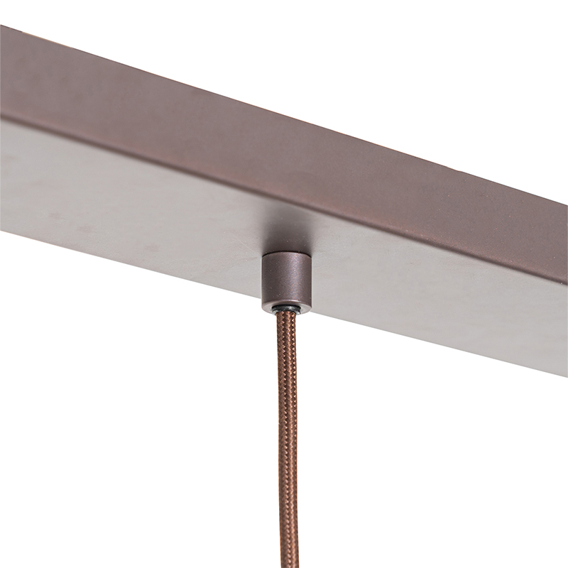 Lampada a sospensione moderna marrone oblunga 3 luci - Saffira