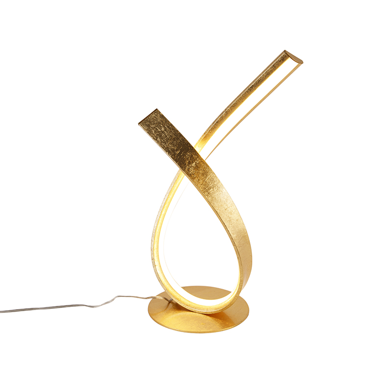 Design bordslampa guld 38,5 cm inkl LED och dimmer - Belinda