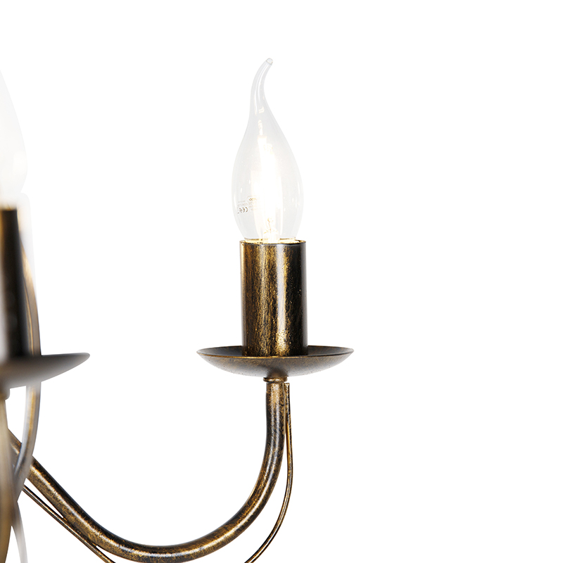 Candelabro clásico dorado antiguo 5-luces - Giuseppe